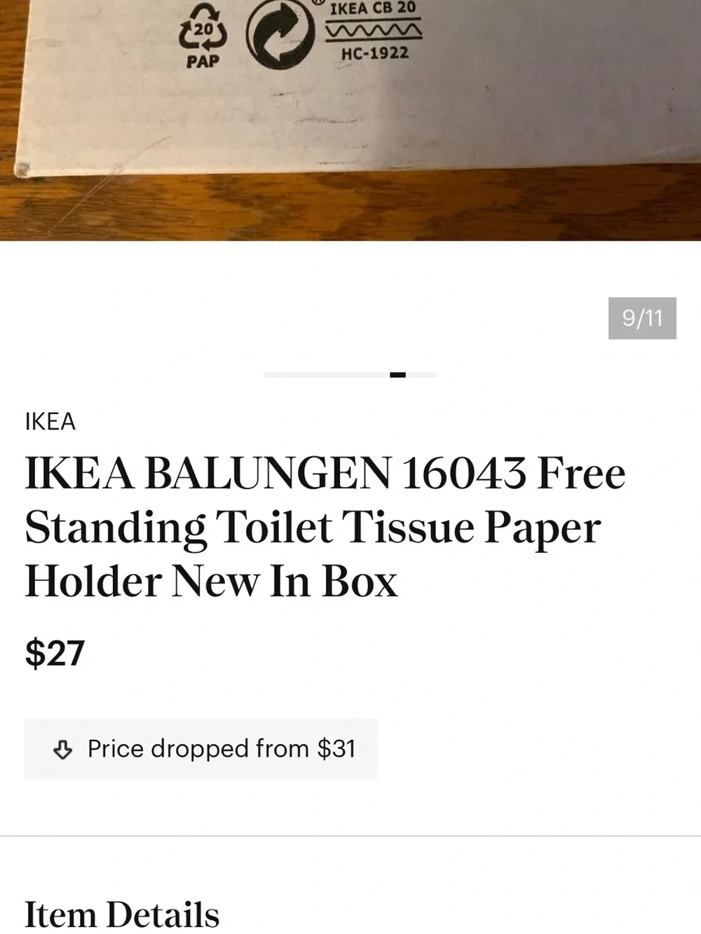 NWT IKEA BALUNGEN Toilet Roll Holder Chrome Plated